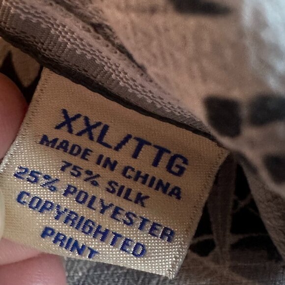 Tommy Bahama Silk Blend Button-Down Shirt Short Sleeve Grey White XXL 2XL Men's - Picture 11 of 11